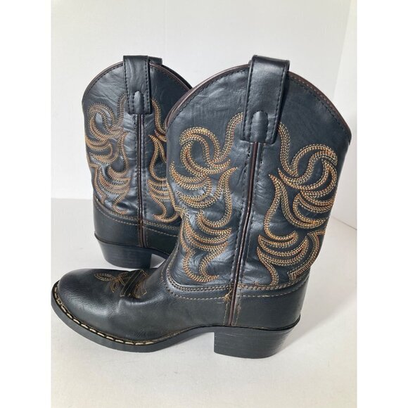 Boys‎ Smoky Mountain Brown Faux Leather Cowboy Boots 13.5 - Picture 2 of 7